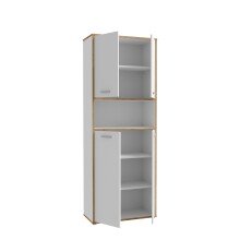 Aktenregal >Keflavik< in braun,weiß - 84,5x226,5x41,5cm (BxHxT)