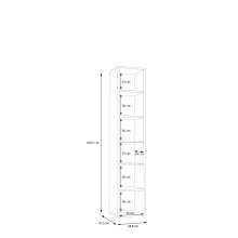 Aktenregal >Keflavik< in braun,weiß - 44,8x226,5x41,5cm (BxHxT)