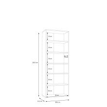 Aktenregal >Keflavik< in braun,weiß - 84,5x226,5x41,5cm (BxHxT)