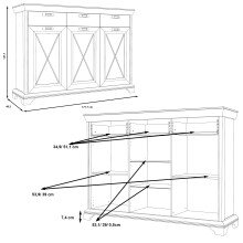 Vitrine >Kashmir < in Klarglas - 177,7x127,7x48,3cm (BxHxT)