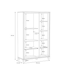 Highboard >Trondheim < in Klarglas - 101,4x161x41,5cm (BxHxT)