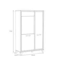 Highboard >Trondheim < in Klarglas - 101,4x161x41,5cm (BxHxT)