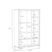 Highboard >Trondheim < in Klarglas - 101,4x161x41,5cm (BxHxT)