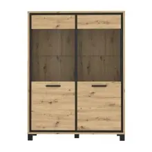 Highboard >Trondheim< in schwarz,braun -...
