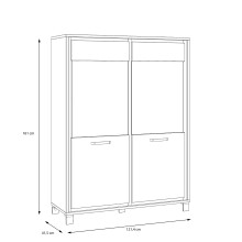 Highboard >Trondheim< in schwarz,braun - 121,4x161x41,5cm (BxHxT)