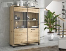 Highboard >Trondheim< in schwarz,braun -...