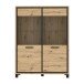 Highboard >Trondheim< in schwarz,braun - 121,4x161x41,5cm (BxHxT)