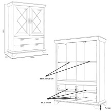 Vitrine >Kashmir < in Klarglas - 123x162,3x48,2cm (BxHxT)
