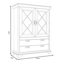 Vitrine >Kashmir < in Klarglas - 123x162,3x48,2cm (BxHxT)