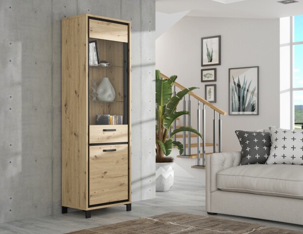 Vitrine >Trondheim< in Klarglas - 64,4x209x41,5cm (BxHxT)