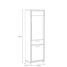 Vitrine >Trondheim< in Klarglas - 64,4x209x41,5cm (BxHxT)