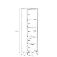 Vitrine >Trondheim< in Klarglas - 64,4x209x41,5cm (BxHxT)