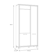 Highboard >Trondheim< in schwarz,braun - 101,4x209x41,5cm (BxHxT)