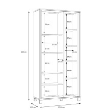 Highboard >Trondheim< in schwarz,braun - 101,4x209x41,5cm (BxHxT)