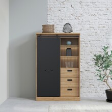 Highboard >Kaszimiro< in braun,schwarz -...