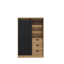 Highboard >Kaszimiro< in braun,schwarz - 103,4x160,2x52cm (BxHxT)