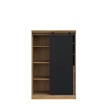 Highboard >Kaszimiro< in braun,schwarz - 103,4x160,2x52cm (BxHxT)