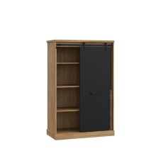 Highboard >Kaszimiro< in braun,schwarz - 103,4x160,2x52cm (BxHxT)