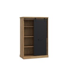 Highboard >Kaszimiro< in braun,schwarz - 103,4x160,2x52cm (BxHxT)