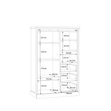 Highboard >Kaszimiro< in braun,schwarz - 103,4x160,2x52cm (BxHxT)