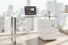 Schreibtisch >Cinty< in Weiß/Hochglanz aus Metall - 130x75x60cm (BxHxT)