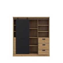 Highboard >Kaszimiro< in braun,schwarz - 148,4x160,2x52cm (BxHxT)