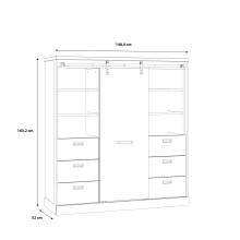 Highboard >Kaszimiro< in braun,schwarz - 148,4x160,2x52cm (BxHxT)