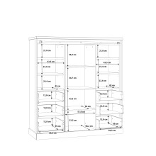 Highboard >Kaszimiro< in braun,schwarz - 148,4x160,2x52cm (BxHxT)