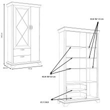 Vitrine >Kashmir < in Klarglas - 113x210,3x48,3cm (BxHxT)