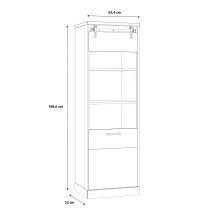 Vitrine >Kaszimiro< in Klarglas - 63,4x198,6x52cm (BxHxT)