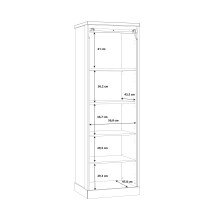 Vitrine >Kaszimiro< in Klarglas - 63,4x198,6x52cm (BxHxT)