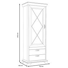 Vitrine >Kashmir < in Klarglas - 78x210,3x48,2cm (BxHxT)