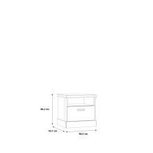 Nachtkommode >Kaszimiro< in braun,schwarz - 48,5x48,2x43,1cm (BxHxT)