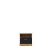 Nachtkommode >Kaszimiro< in braun,schwarz - 48,5x48,2x43,1cm (BxHxT)