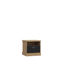 Nachtkommode >Kaszimiro< in braun,schwarz - 48,5x48,2x43,1cm (BxHxT)