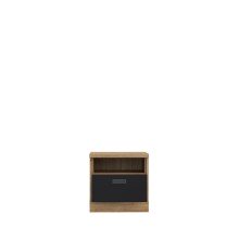 Nachtkommode >Kaszimiro< in braun,schwarz - 48,5x48,2x43,1cm (BxHxT)