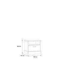 Nachtkommode >Kaszimiro< in braun,schwarz - 48,5x48,2x43,1cm (BxHxT)