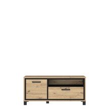 TV-Board >Trondheim< in schwarz,braun - 131,4x58,9x41,5cm (BxHxT)