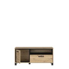 TV-Board >Trondheim< in schwarz,braun - 131,4x58,9x41,5cm (BxHxT)
