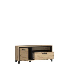TV-Board >Trondheim< in schwarz,braun - 131,4x58,9x41,5cm (BxHxT)