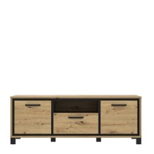 TV-Board >Trondheim< in schwarz,braun - 158,4x58,9x41,5cm (BxHxT)