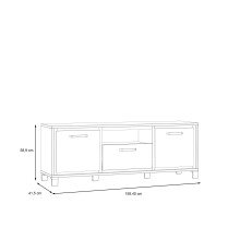 TV-Board >Trondheim< in schwarz,braun - 158,4x58,9x41,5cm (BxHxT)