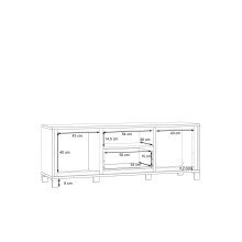 TV-Board >Trondheim< in schwarz,braun - 158,4x58,9x41,5cm (BxHxT)