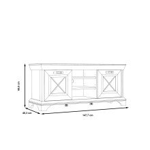 TV-Board >Kashmir < in weiß,beige - 147,4x66,3x48,2cm (BxHxT)