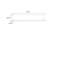 Wandregal >Kaszimiro< in braun,schwarz - 160x29,6x21,9cm (BxHxT)