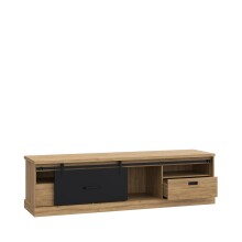 TV-Board >Kaszimiro< in braun,schwarz - 203,1x56,2x52cm (BxHxT)