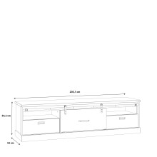 TV-Board >Kaszimiro< in braun,schwarz - 203,1x56,2x52cm (BxHxT)
