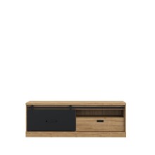 TV-Board >Kaszimiro< in braun,schwarz - 163,1x56,2x52cm (BxHxT)