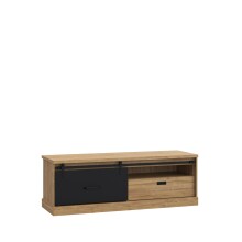 TV-Board >Kaszimiro< in braun,schwarz - 163,1x56,2x52cm (BxHxT)