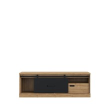 TV-Board >Kaszimiro< in braun,schwarz - 163,1x56,2x52cm (BxHxT)